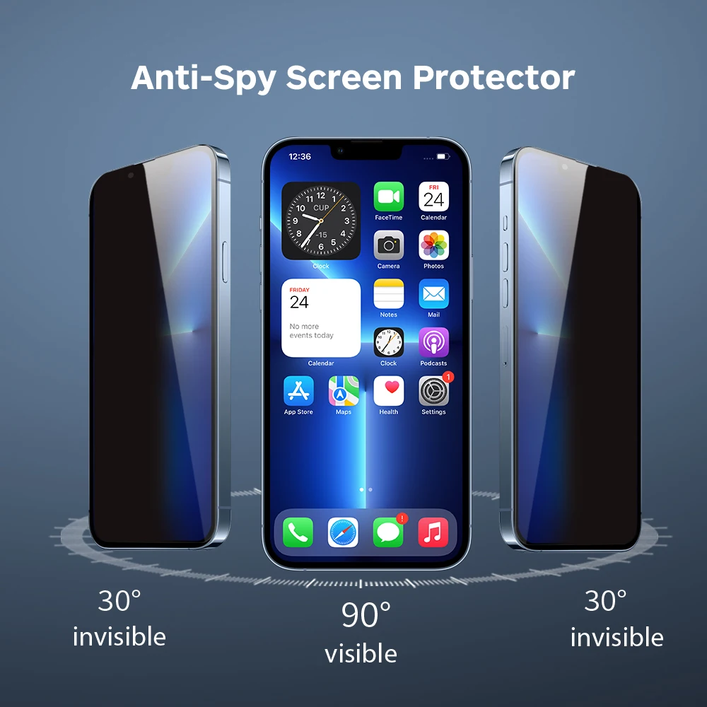 Privacy Silk Print Edge Anti-peek Toughened Glass Mobile Phone Protective Film for iPhone 13 13Pro 13 Pro Max 13 Mini