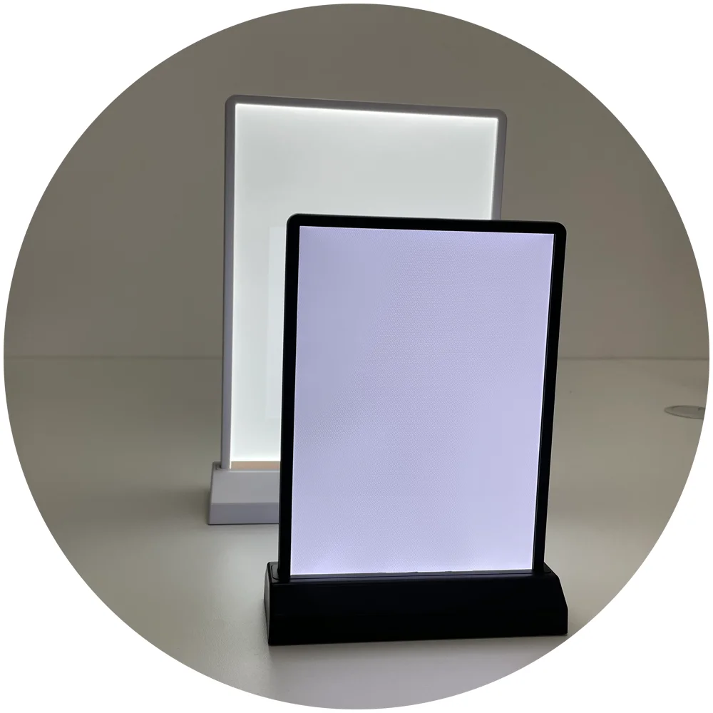 Double Sided LED Advertising Menu Light Box Drink Display Menu Stand Board Rechargeable A4 Desktop A5 Battery Card Stand