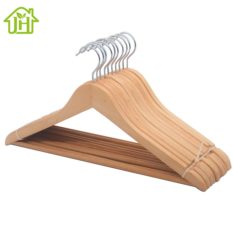 
Factory price custom logo wholesale modern cheap for suit clothes pants wooden hangers non-slip 100pcs 