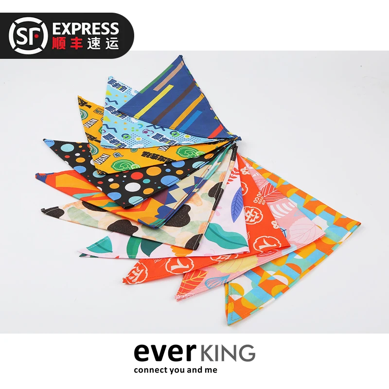 No Moq Wholesale Custom Logo Printed Dog Bandana With Logo Dog Scarf Bibs Pet Bandana