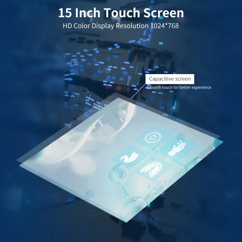 Commercial medical device blood pressure monitor for hospital ecg machine analysis camera telemedicine kiosk