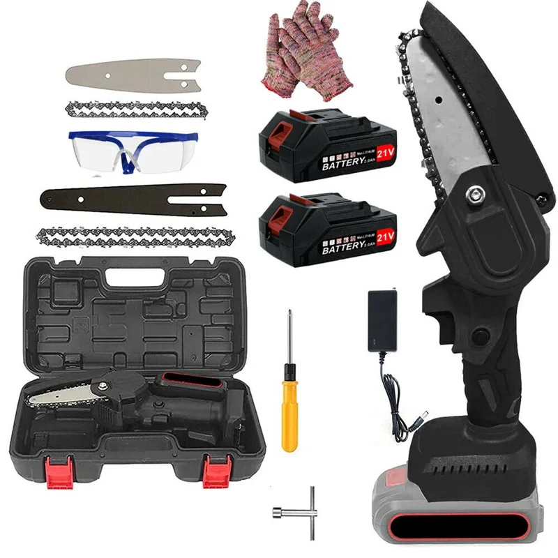 550w Mini Electric Chain Saw One-hand Woodworking Lithium Battery Pruning Chainsaw Wood Cutter Cordless Garden Rechargeable Tool