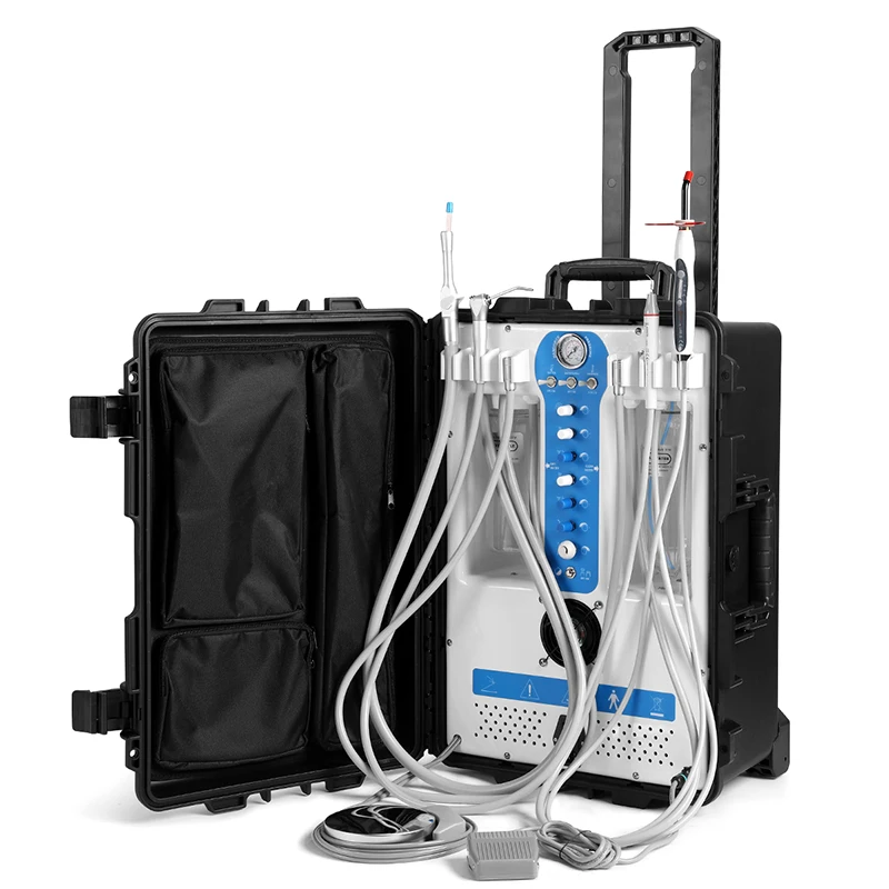 Top Quality Portable Dental Unit System with Built-in Air Compressor Mobile Dental Unit Portable w/Air P206S