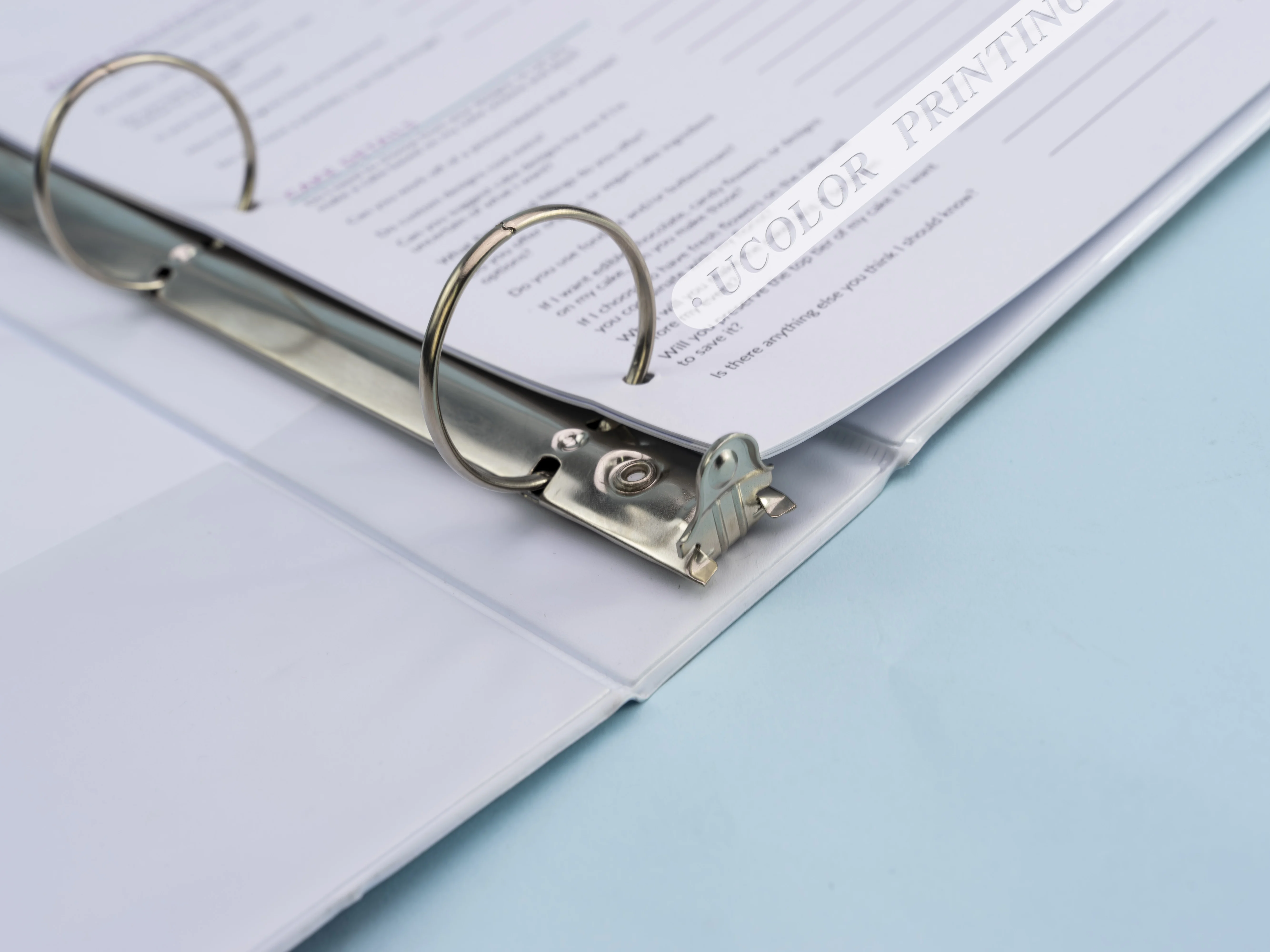 Customized 3 O-ring binder A4 printing photo plastic pocket  folder