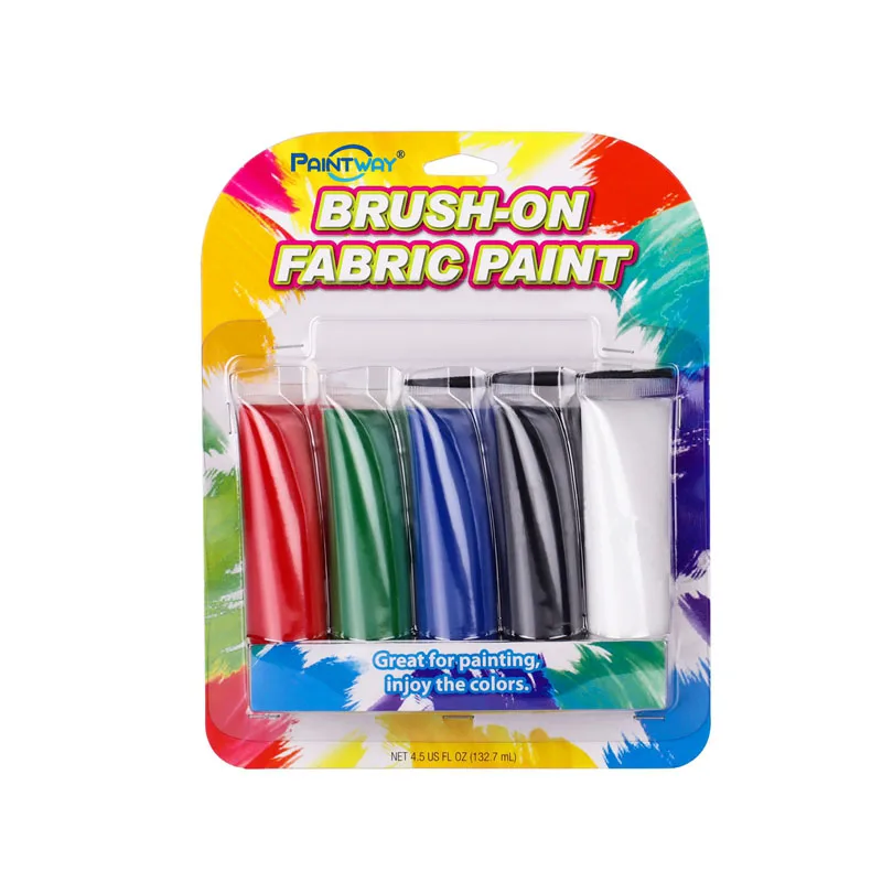 6 Colors Brush on Fabric Paint for Clothes Easy Pour Soft Fabric Paint Art Sets Art Supplies