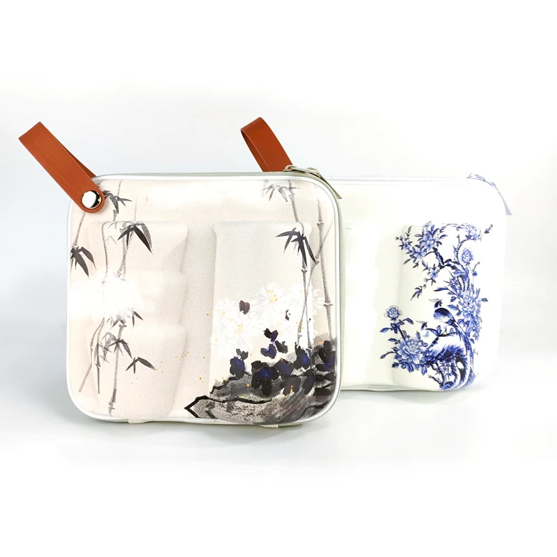 Portable Glass Coffee Protective EVA Case Drawstring Bag Carry Tea Set Cup Eva Protective Case