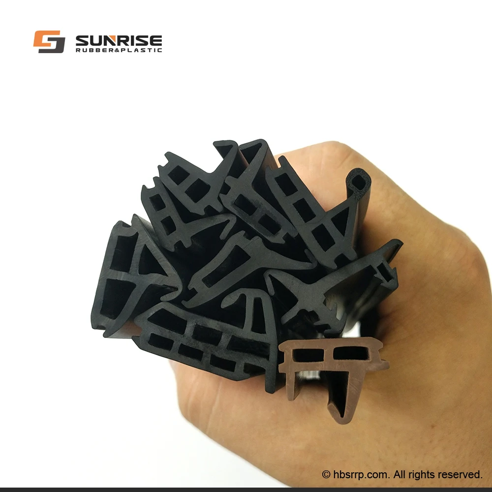 Factory supply free mould windows doors Guard rubber Dense foaming Sponge co-extrusion weatherstrips