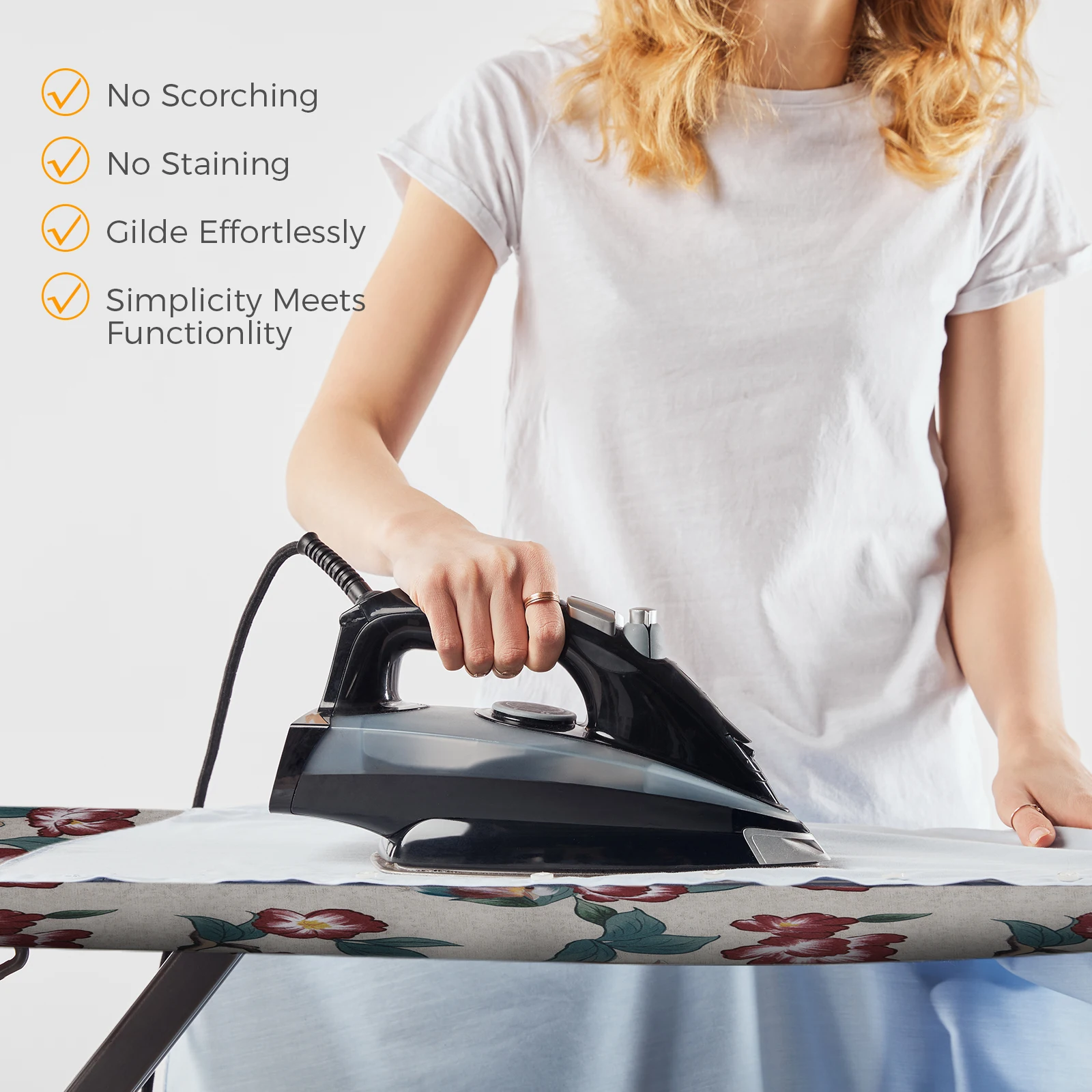 124*38cm 100% Cotton Double Layers Parrot Heat Resistant Ironing Board Cover for Stream Ironing