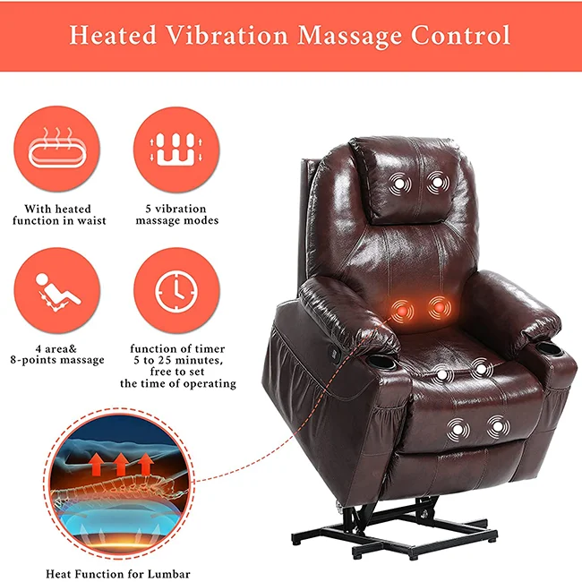 Amazon Wayfair Best Selling Modern Home Power Electric Rise Lift Recliner Single Chair With Heated Massage