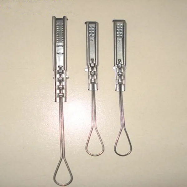 Metal FTTH Stainless Steel Insulation Optic Fiber flat cable drop wire tension clamp