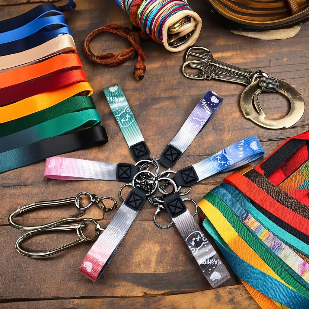 High Quality Custom Neoprene Keychain Wristlet with Long Strap Lightweight Keychain and Wristlet