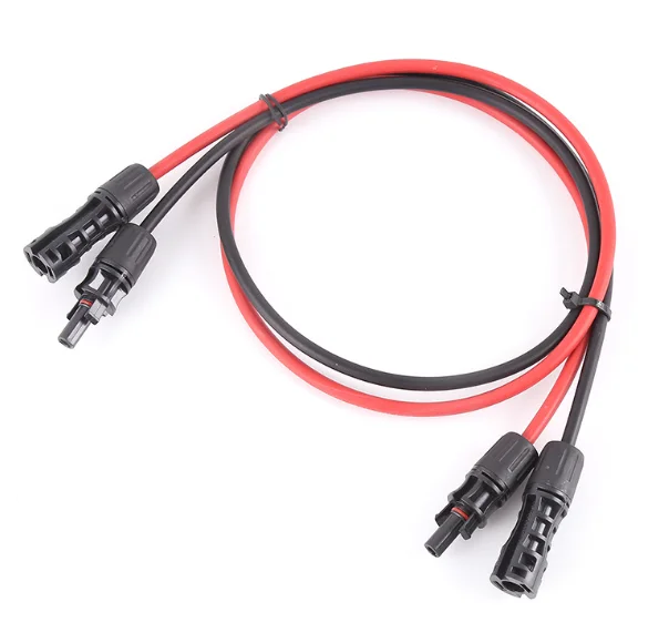 1500V solar connector with solar PV cable 12 AWG 4mm2 Tinned-Copper Conductor TUV approved XLPE insulation solar cable wire