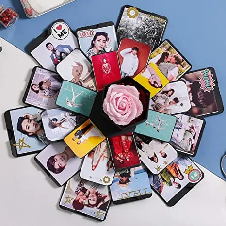 DIY Explosion Gift Box for Handmade Photo Album Box with 6 Faces for Birthday OEM DIY Greeting Cards Crafting Explosion Gift Box