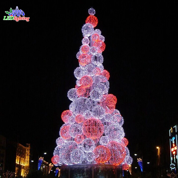 3D Hanging Sphere LED Christmas Tree Decoration Outdoor 3D Ball Motif Lights