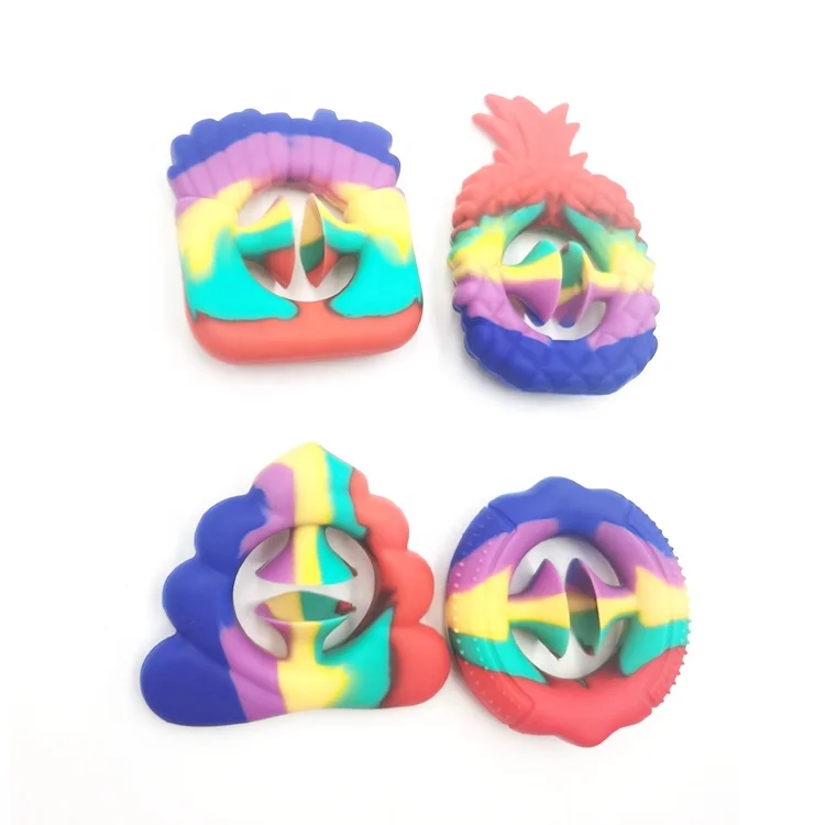 Wholesale Top Sell  Silicone Training Hand  Finger Stress Relief Gift Grip Ring Fidget Toy For Child Adults