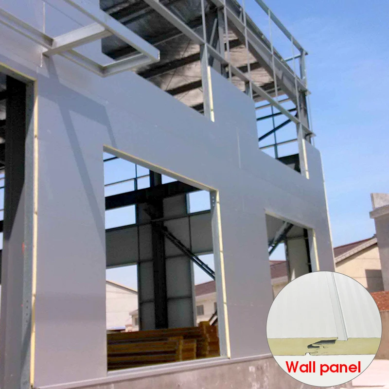 75 mm 100 mm wall cladding double side metal insulated pu sandwich panel