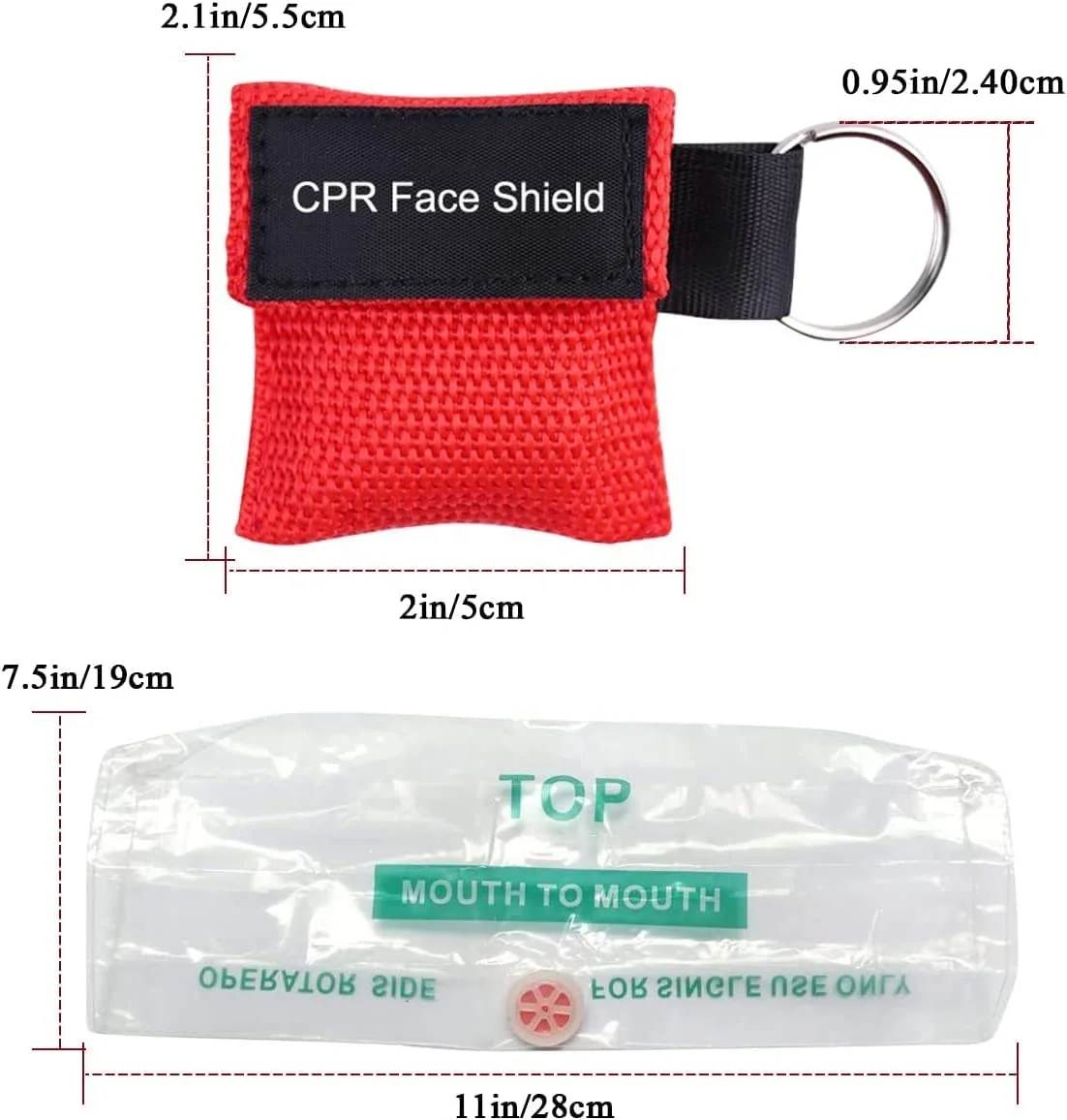 CPR Face Shield Mask Keychain Emergency Kit CPR Face Shields for First Aid or CPR Training