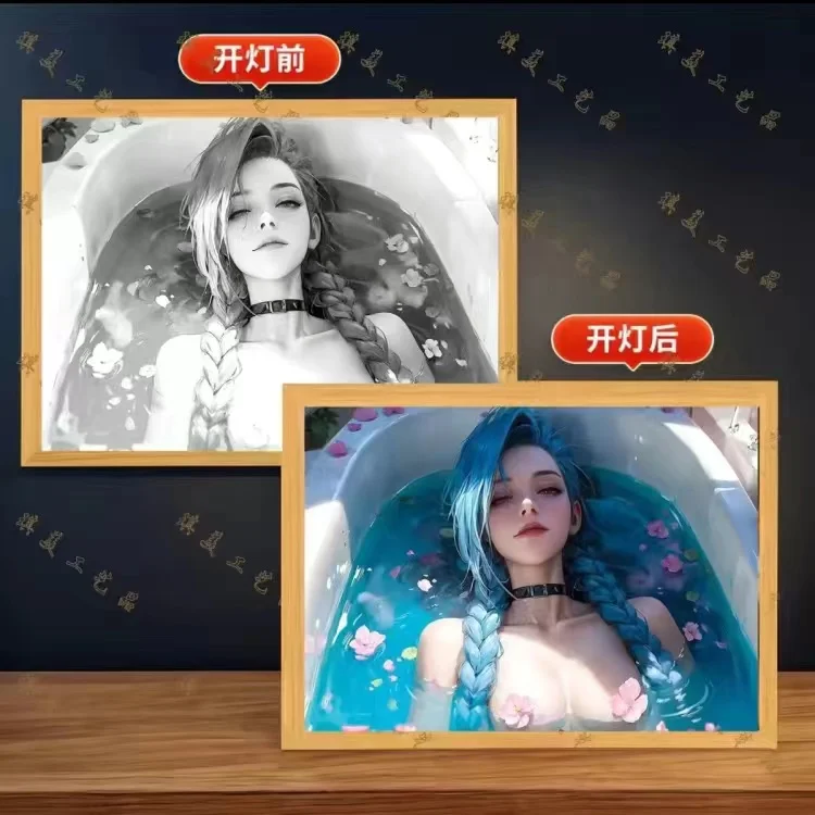 LOL периферия лол Серафин фото 3D светодиодный ночной Светильник Декор деревянная светодиодная рамка с анимацией настенное искусство для домашнего декора подарок