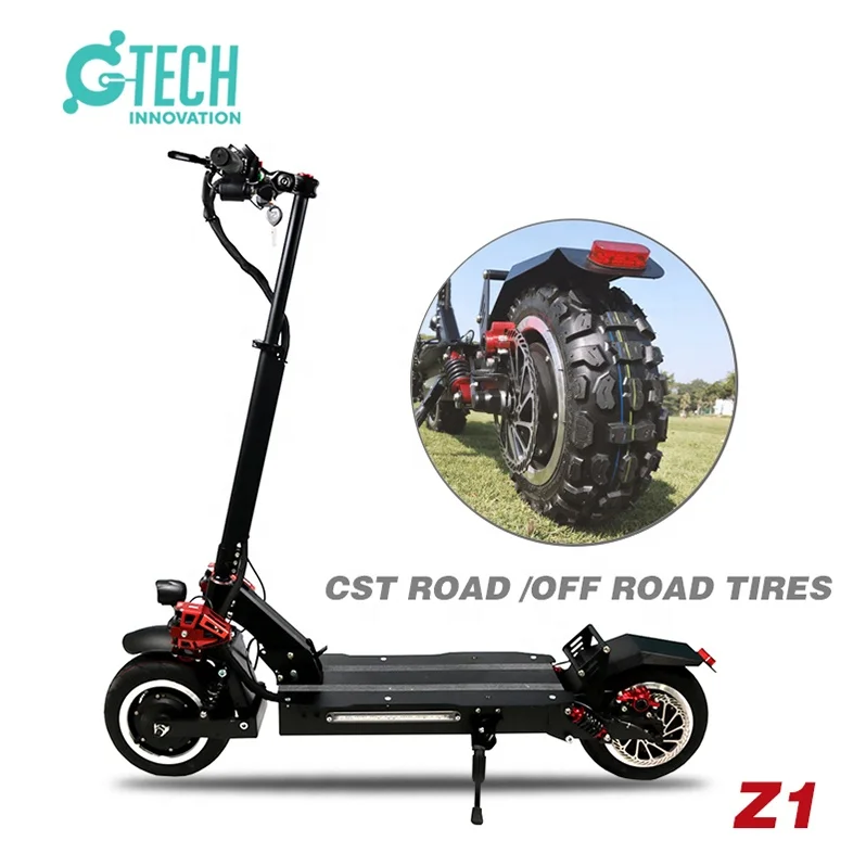 Gtech Fat Tire Folding Wide Two Wheel Adult dual motor Foldable electric scooter