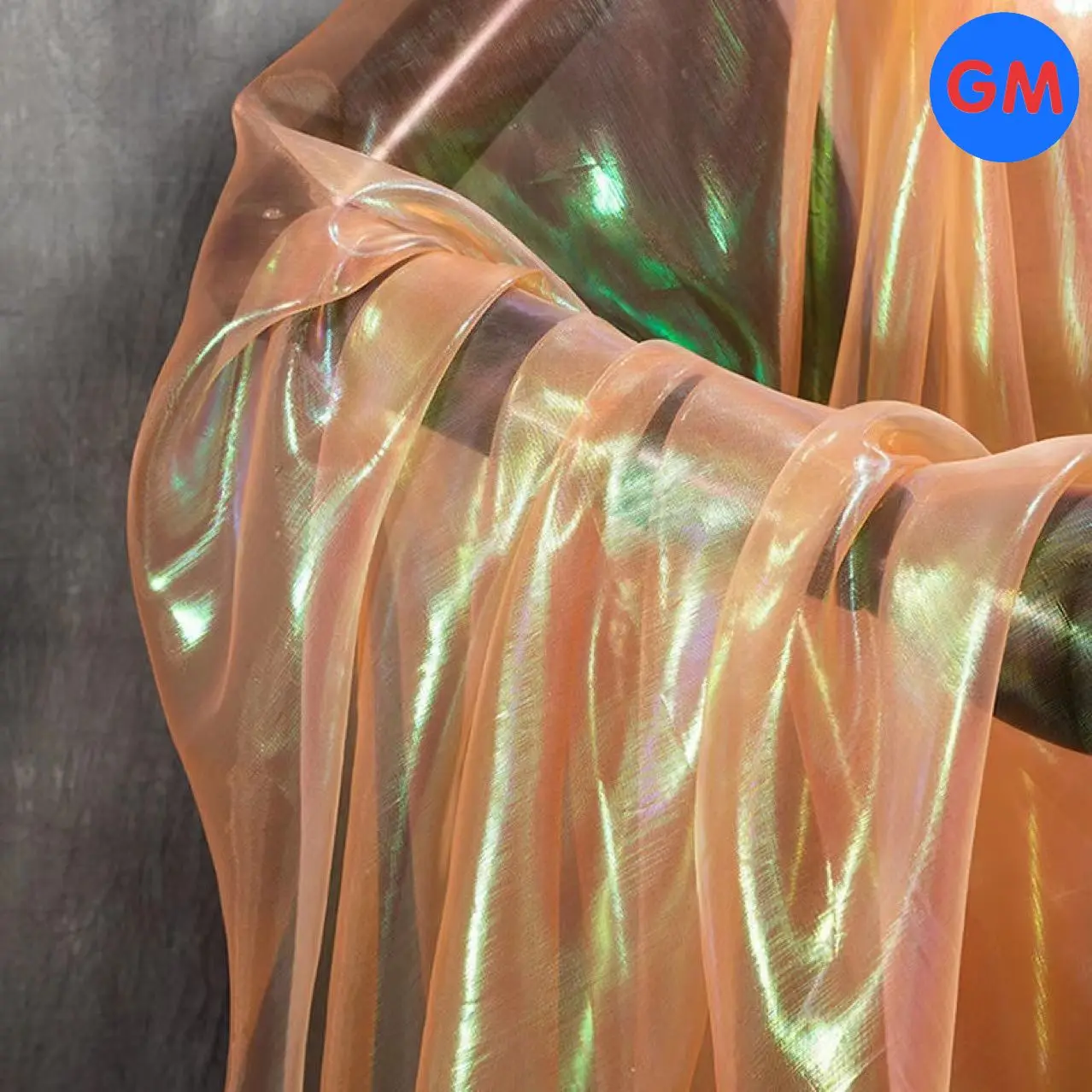 Guangmang Cloth silk Organza satin 100%polyester Magic Rainbow Laser Gradient Organza Fabric