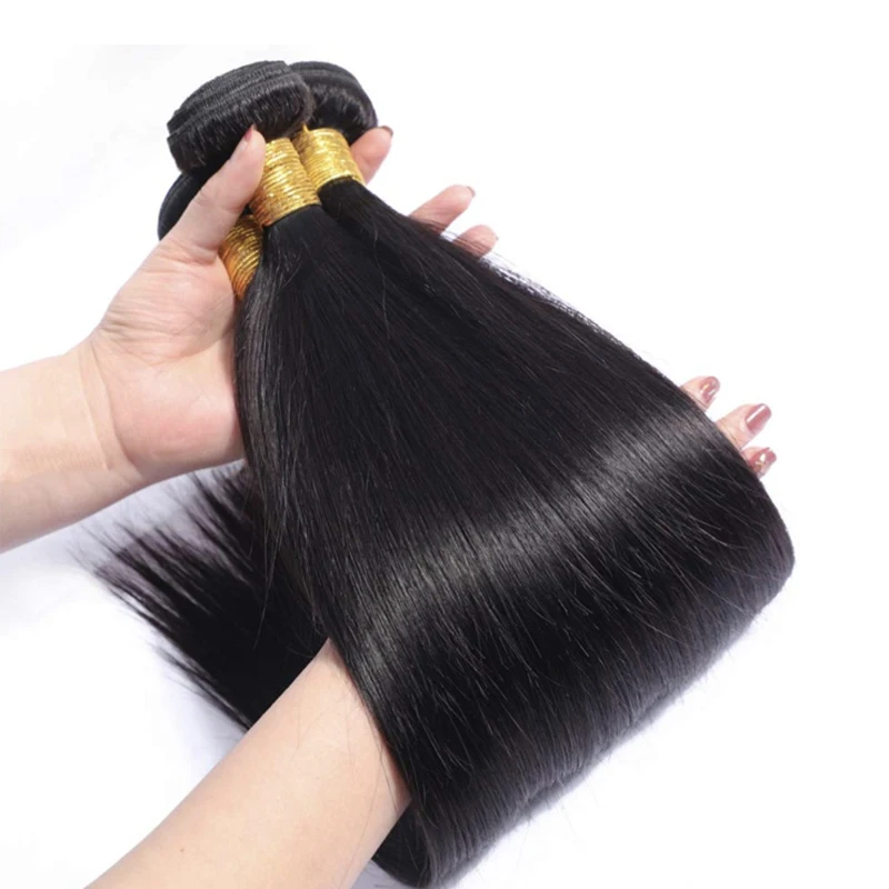 Straight Human Hair Bundles Natural Black Cheap Hair Extension For Women Straight Human Hair 1/3/4 Bundles Wholesale