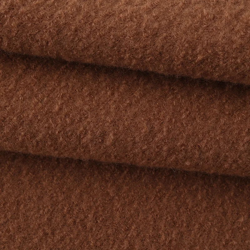 Wholesale knitted single faced woolen fabric heavy 560 g/m overcoat 100%wool fabric