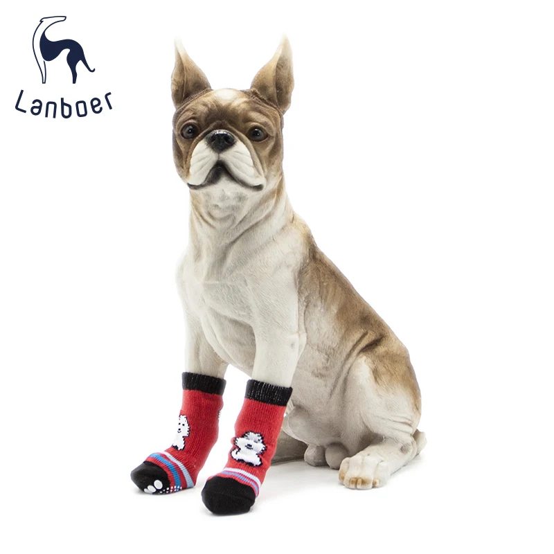 
( LPS002 ) Pet apparel dog anti slip protect paw socks custom design support 
