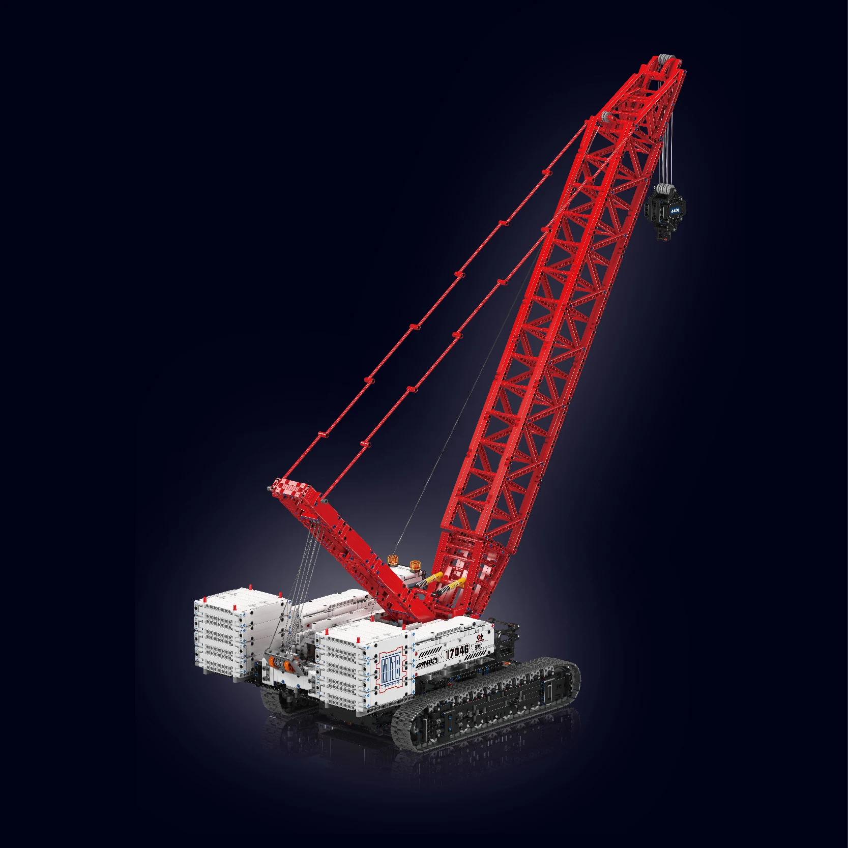 MOULD KING 17046 Technical Wacker 16000 crawler crane Building Blocks RC Heavy-Duty Forklift Red Engineering Toys for Boys