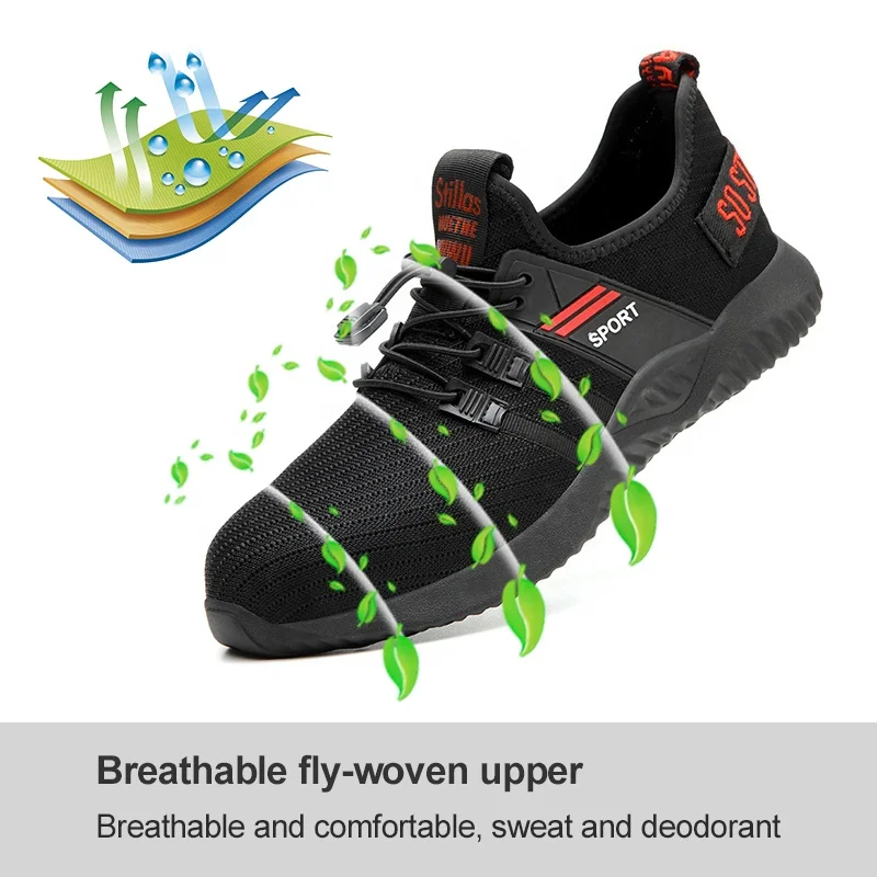 Hot Sale Popular Selling Breathable Indestructible Steel Toe  Safety Shoes for Men