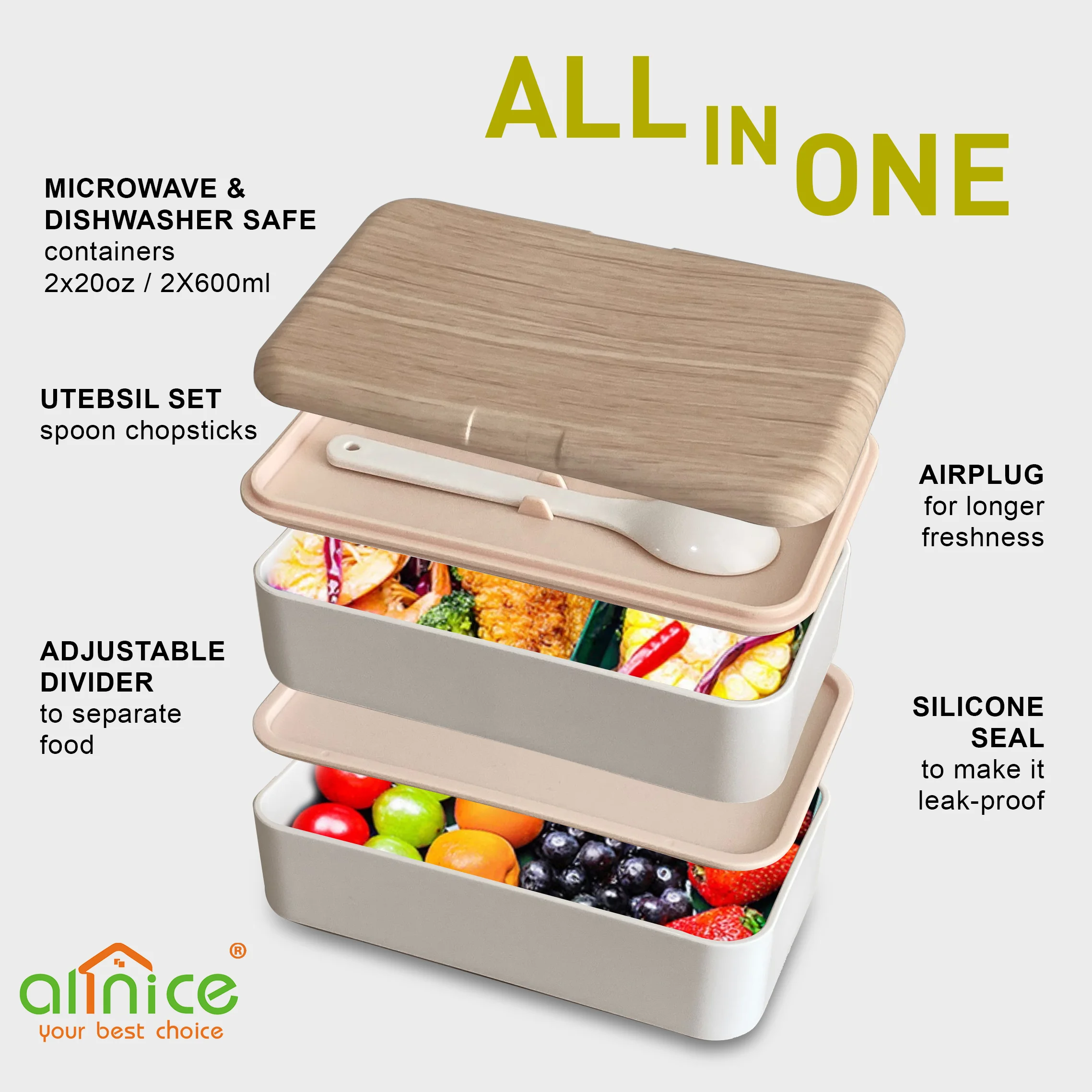 Japanese Double Layered Plastic Split Box Bento Box Lunch Box Set Stainless Steel With Bag And Bottle