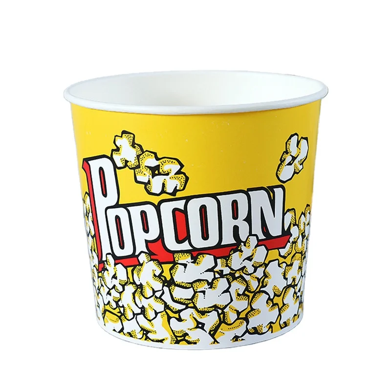 64oz/130ozCustom Printed Popcorn Cup,Popcorn Bowl,Wholesale Disposable Paper Custom Logo Printed Popcorn Bucket With Lid