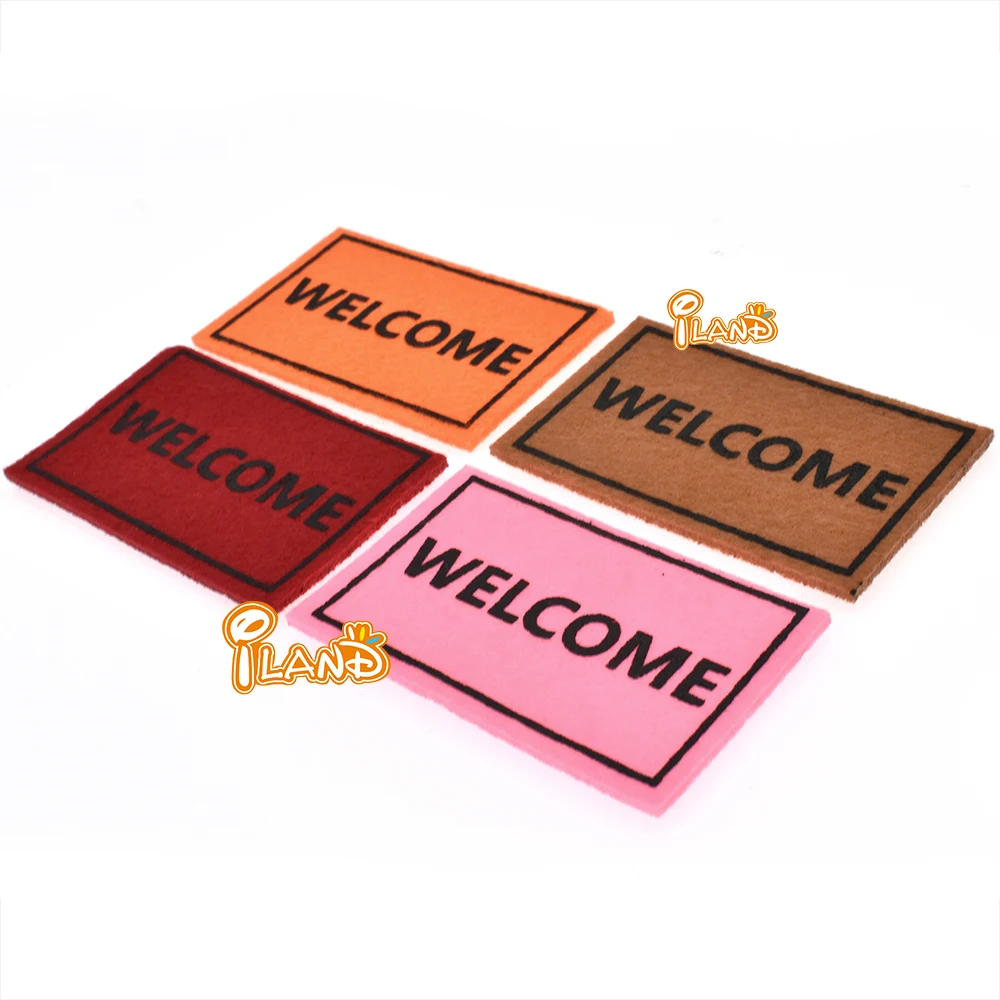 Dollhouse Miniatures Mini Welcome Doormat For Entrance Door Rug Cover Carpet Cloth Floor Diy Mats For Doll House Accessories