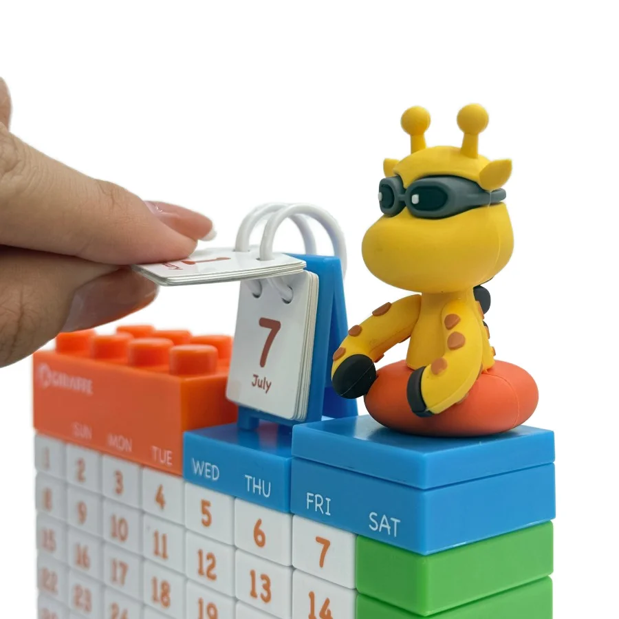 Creative Cartoon DIY Building Blocks Perpetual Calendar Manufactured Desktop DIY Desk Calendar for Promotional & Business Gifts