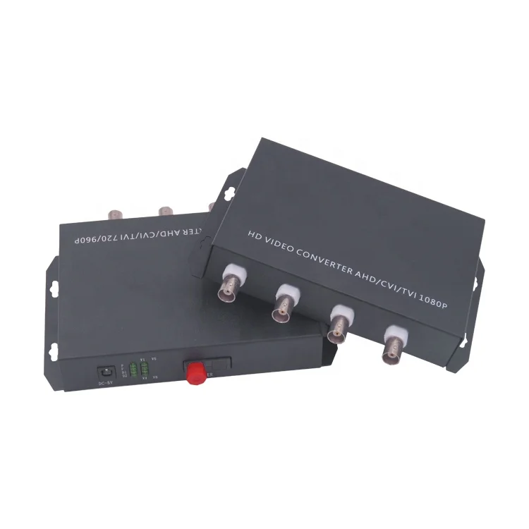 4 Port 1080P AHD CVI TVI CVBS Analog Video Fiber Optic Converter