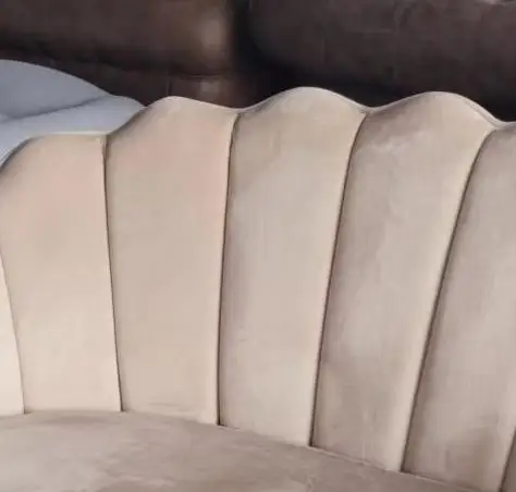 French Luxury Home Furniture Gold Metal Legs Two Seats Sofa Lounge Velvet Fabric Sofa