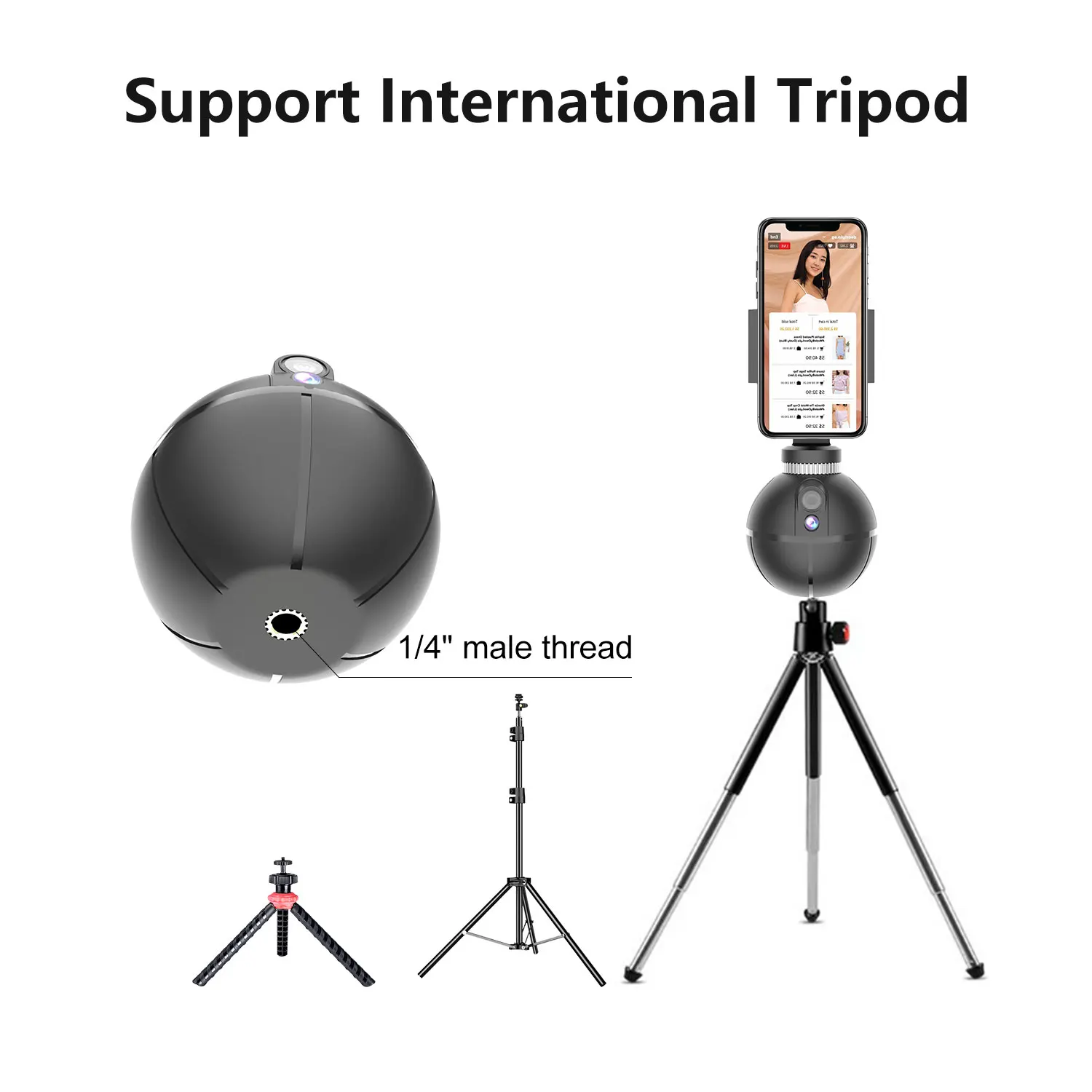 Real time Visual Follow Plastic Auto Face Tracking Gimbal Automatic 360 Flexible Phone Holder Face Tracking