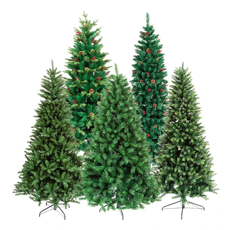 Christmas Tree PVC Pine Needle Warm White Lights Full Realistic Thin Shinny Snow for Xmas Decoration