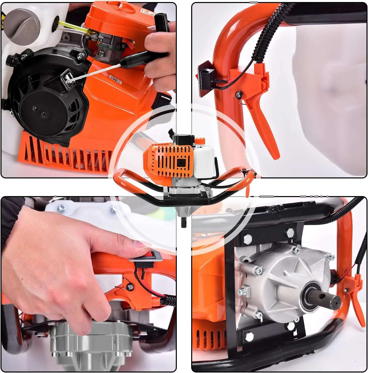 52CC Earth Auger Post Hole Digger Multi-purpose Drill Gas Powered With 200mm