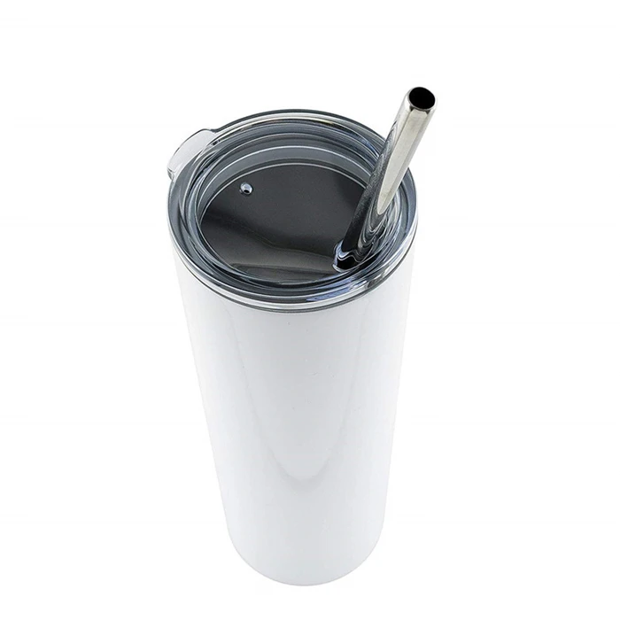 Wholesale DIY 20 oz 600ml Straight Blank Vacuum Flasks Sublimation Tumbler With Stainless Steel Straw