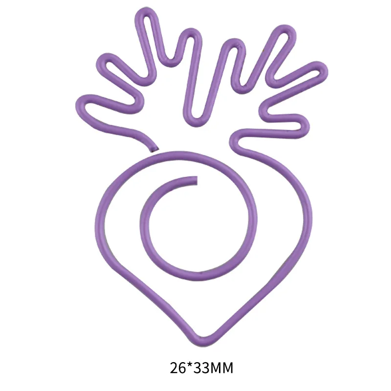 YS1009  Custom Logo Colorful Assorted Fruits Vegetables Shaped DIY Metal Paper Clips for office