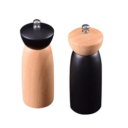 Customized high quality  manual wooden  mill adjustable wood salt and pepper grinder