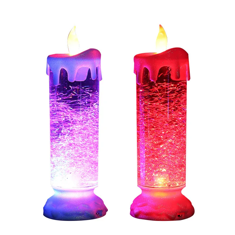 LED crystal candle night light colorful Christmas Eve lamp craft decoration birthday party festival holiday lighting
