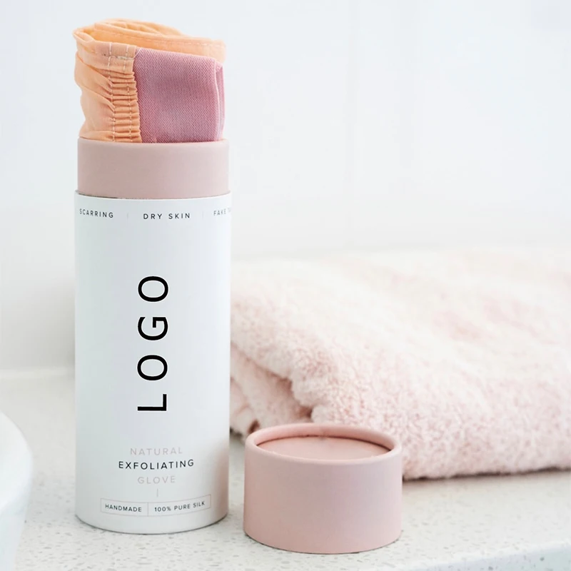 Custom private label 100% pure organic silk exfoliating turkish comfortable clean scrub raw silk exfoliating gloves silk glove