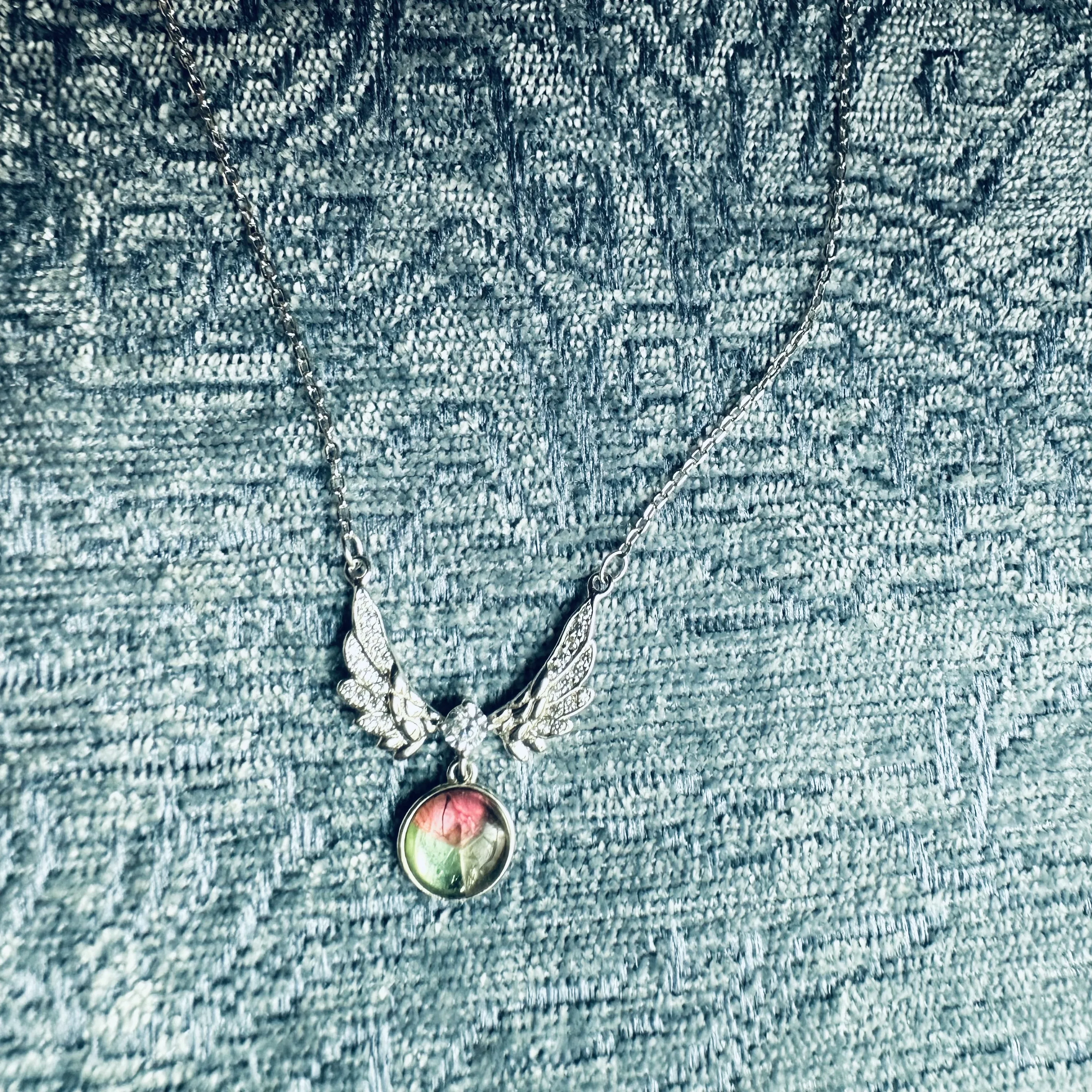 925 Silver Natural Tourmaline Tri-Color Patchwork Necklace Gold Plated Moissanite Link Chain Unisex Trendy Wedding Party Gift