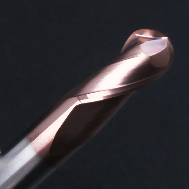 HUHAO Imported tungsten steel High efficiency CNC coated taper ball nose end mill spiral grooves For S45C 312280901
