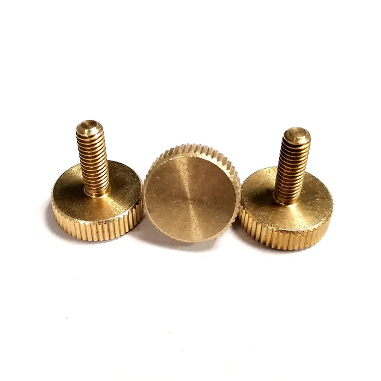 M2 M2.5 M6*8 1inch10/32  DIN653 Flat Head Knurled Thumb Screws Brass Knurled Screw