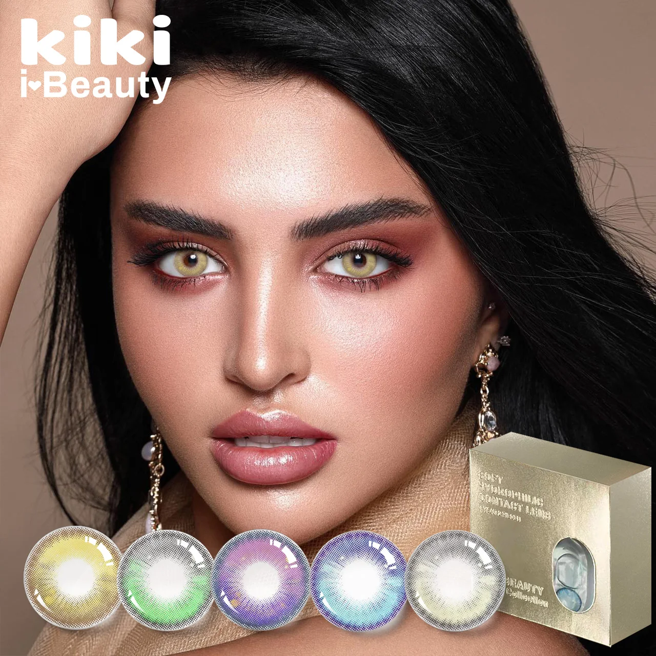 Цветные контактные линзы KIKI Beauty 40% год водяные для глаз Нью-Йорка цветные с городским слоем