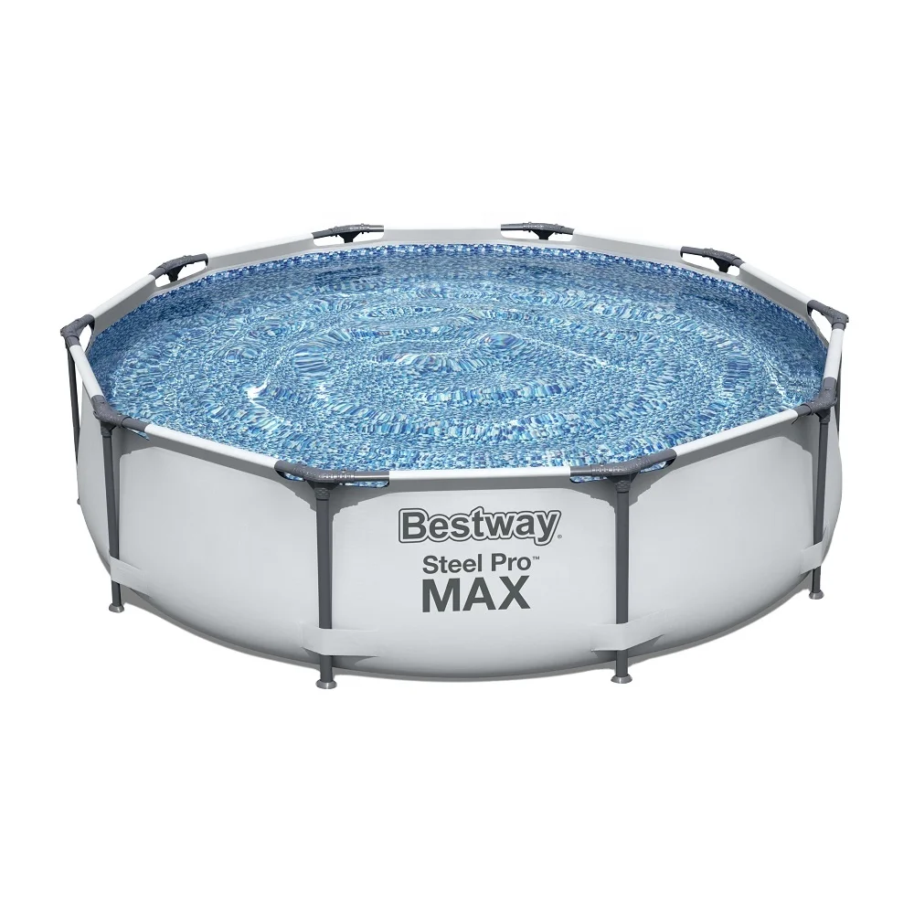 Bestway 56406 Round Swimming Pool Outdoor Above Ground Family Swimming Pool