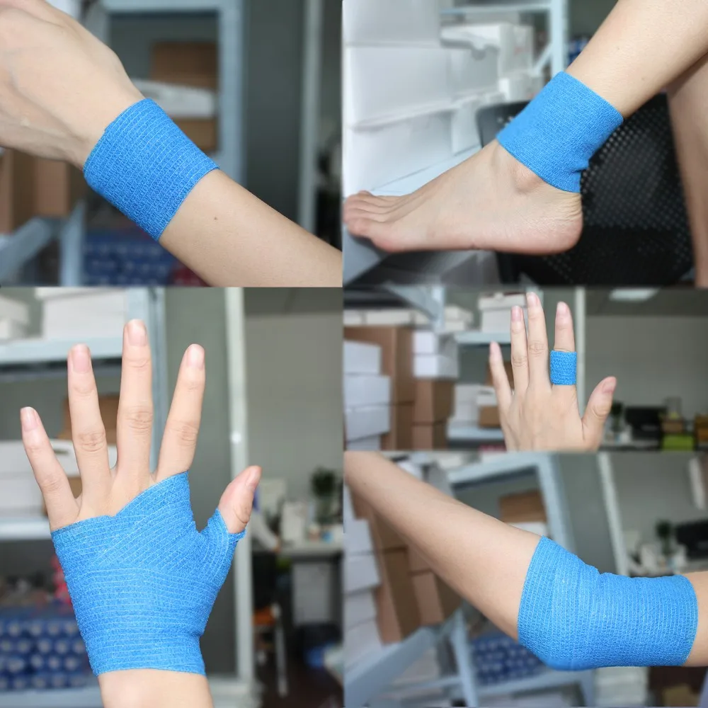 Nonwoven Sports Self-Adhesive Colored Vet Wrap Elastic Cohesive Bandage color football tape