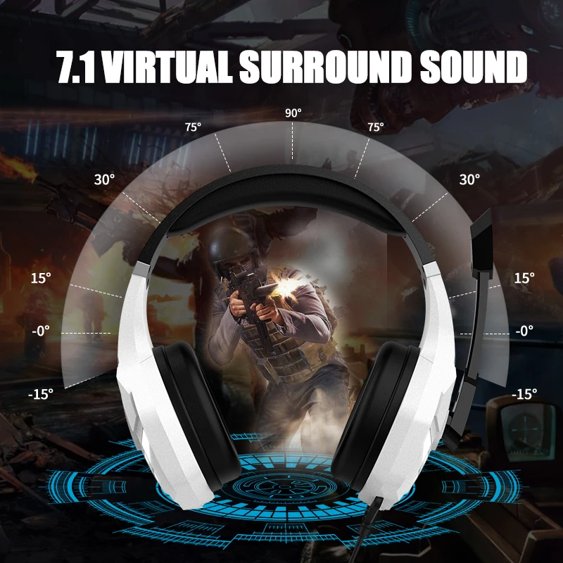 Free Sample Products 7.1 Stereo Vr Earphones Headphones Headsets Gaming Headphones With Rgb Led Mic For Xbox One X Ps4 Pro